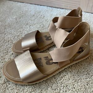 Rose gold sorel sandals